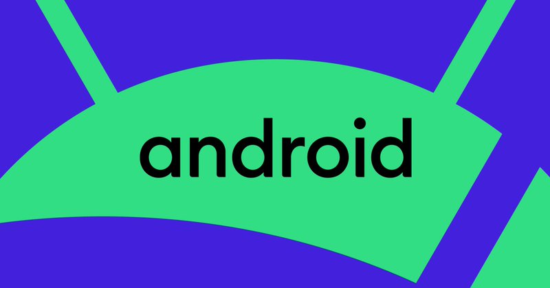 Android logo on a green and blue background