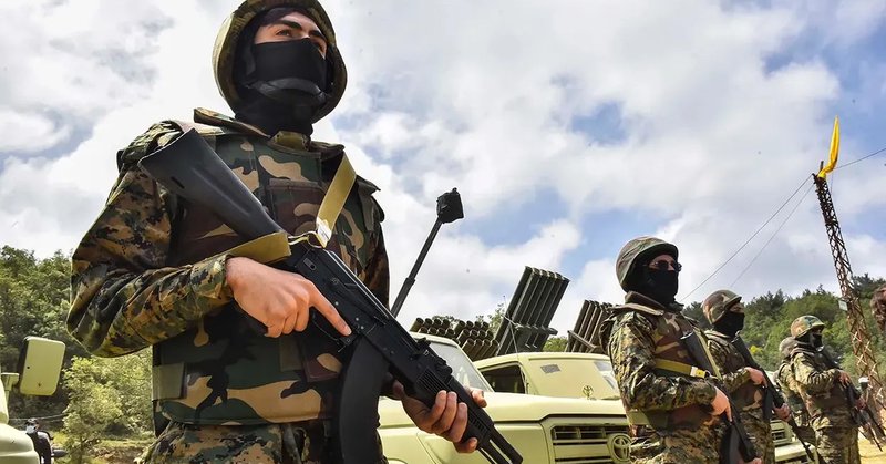 Hezbollah terrorists. (Fadel Itani/NurPhoto via Getty Images)