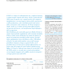Quando c'era ancora una moderata crescita - La congiuntura economica, in Ticino, marzo 2026 | Comunicato stampa