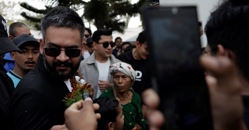 Balendra Shah, a rapper-turned-politician and the prime ministerial candidate for Rastriya Swatantra Party (RSP), returns after a meeting with locals at the party office ahead of Nepal's general election, in Damak, Jhapa district, Nepal, February 25, 2026. REUTERS/Navesh Chitrakar