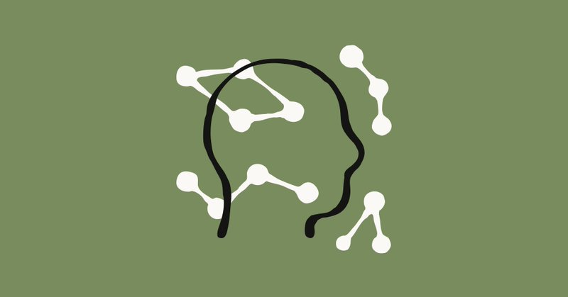 Outline of head with nodes floating around