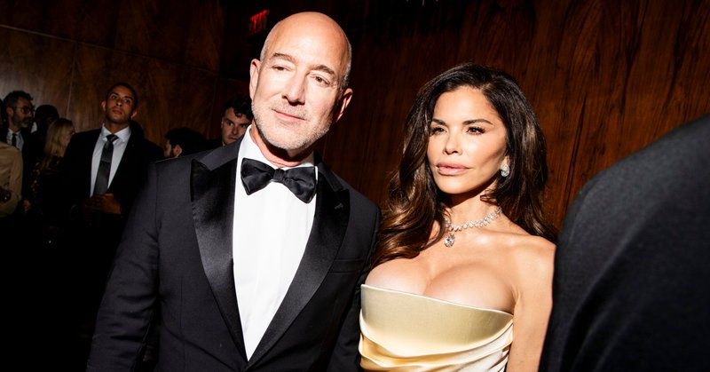 Jeff Bezos and Lauren Sánchez Bezos at a Kering Foundation gala in New York in September.