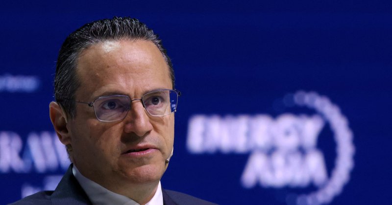 Shell CEO Wael Sawan speaks at the Energy Asia conference in Kuala Lumpur Convention Centre, Kuala Lumpur, Malaysia June 17, 2025. REUTERS/Edgar Sunn/File Photo
