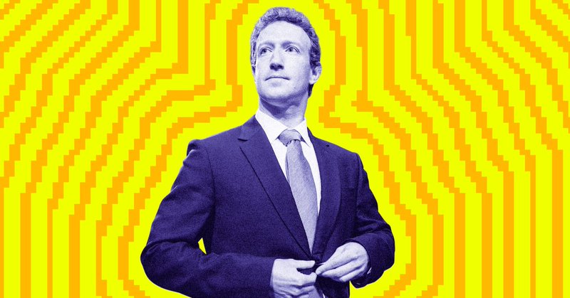 Photo collage of Mark Zuckerberg.