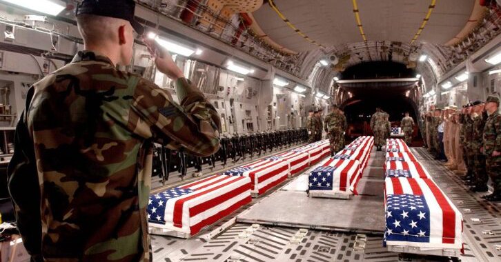 Serviceman Salutes U.S. Military Casualties
