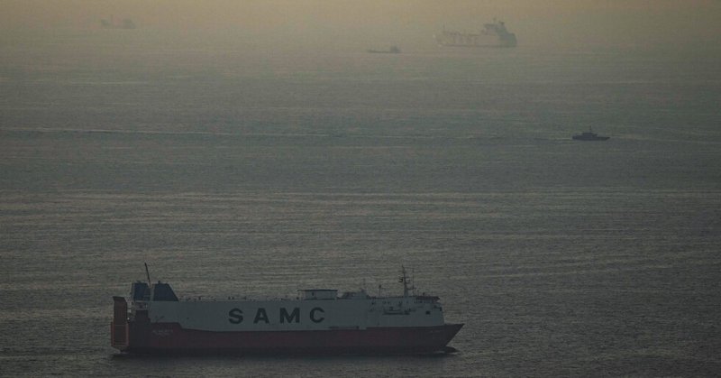 Cargo ships sail in the Arabian Gulf towards Strait of Hormuz in United Arab Emirates, Thursday, March 19, 2026. (AP Photo)