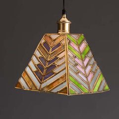FREE SHIPPING - Modern Farmhouse Stained Glass Pendant Light