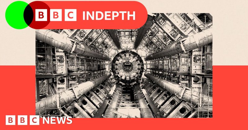 A treated image of a Large Hadron Collider Atlas detector whilst under construction