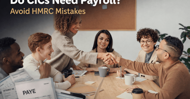 CIC directors discussing payroll and PAYE requirements in the UK to ensure HMRC compliance
