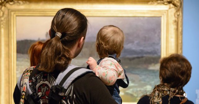 family in art museum