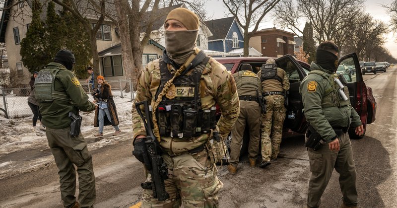 Federal agents making an arrest in Minneapolis in January. Should the Trump administration’s policy continue to win support at the appellate level, it would have major implications for millions of people in the United States who crossed the border illegally years ago.