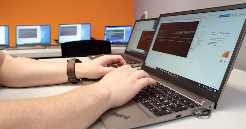 business man working on a laptop