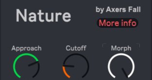 Unlike ordinary filters, this plugin moves like a living sound. Note : This effect is aimed at ambient sound design. cutoff : just cutoff approach : ...
