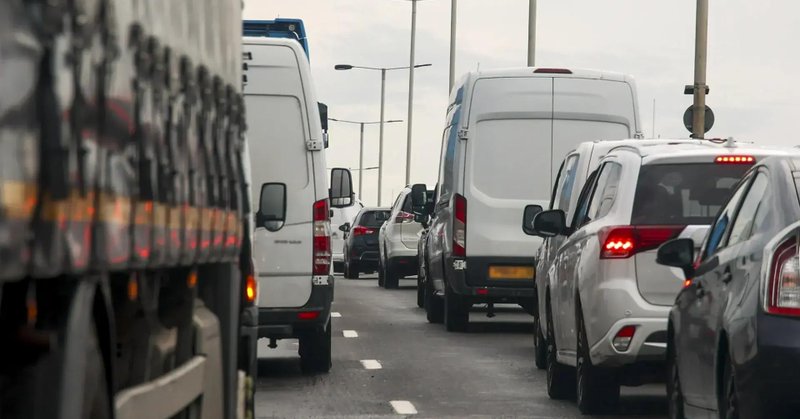 Cars in a traffic jam