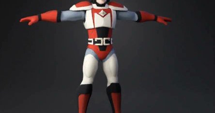 3D Model: stylized superhero action figure with red beige and black suit featu from image to 3D, by creator with Tripo Al, the best 3D Model Generator