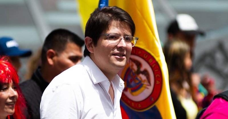 Miguel Uribe Turbay, durante un acto público en febrero de 2023.