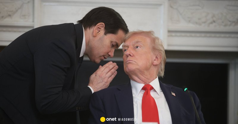 Marco Rubio, sekretarz stanu USA, i prezydent Donald Trump. Waszyngton, 8 października 2025 r.