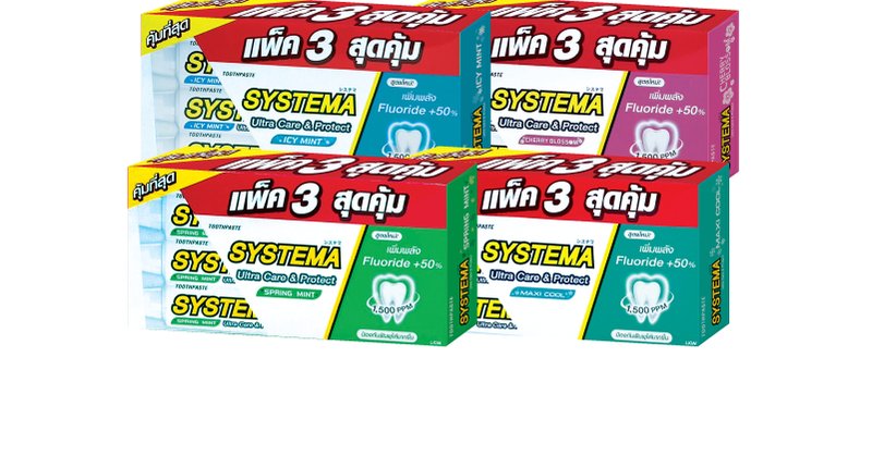 [แพ็ค 3] Systema ยาสีฟัน ซิสเท็มมา Ultra Care & Protect Icy Mint /...