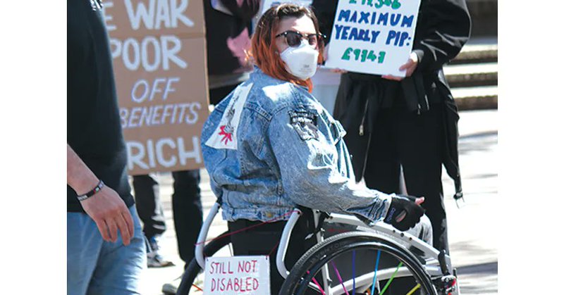 STARK REALITIES: Crips Against Cuts Portsmouth protest, in April 2025, as benefits applications are bureaucratic and often unfairly denied / Pic: Tim Sheerman-Chase/CC