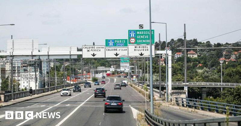 Ring road at the exit of Lyons metropolitan area in Villeurbanne France on August 2 2024.