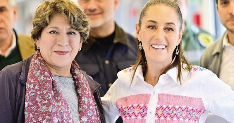 Delfina Gómez y Claudia Sheinbaum, el 21 de diciembre de 2025.