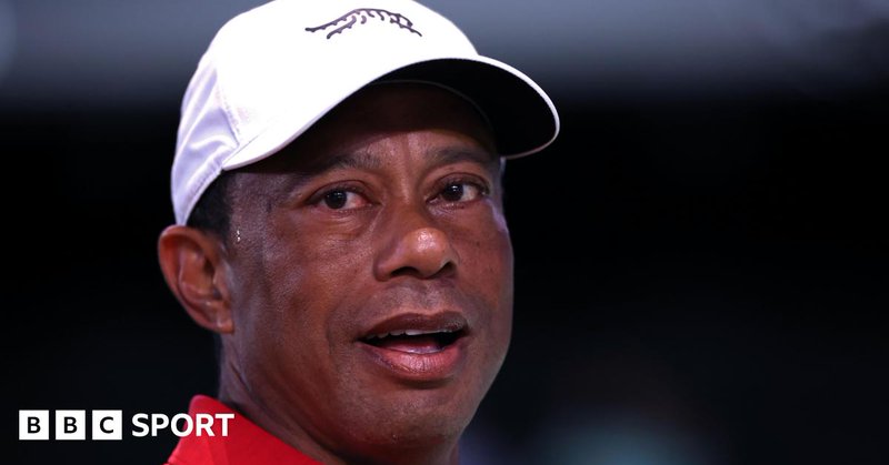 Tiger Woods looks on