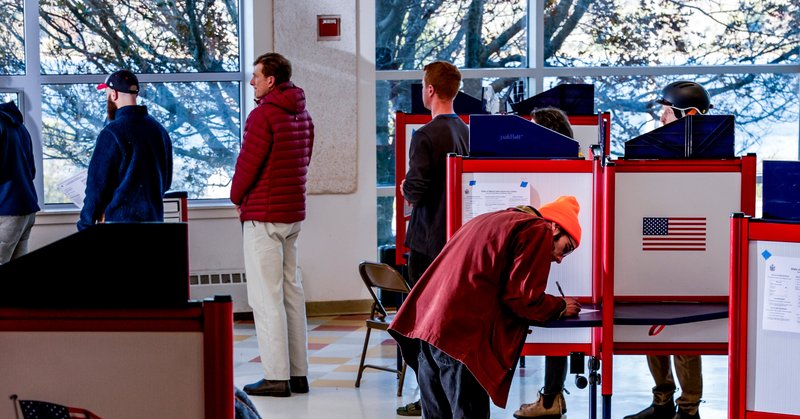A polling station at East End Community School in Portland, Maine, in November.