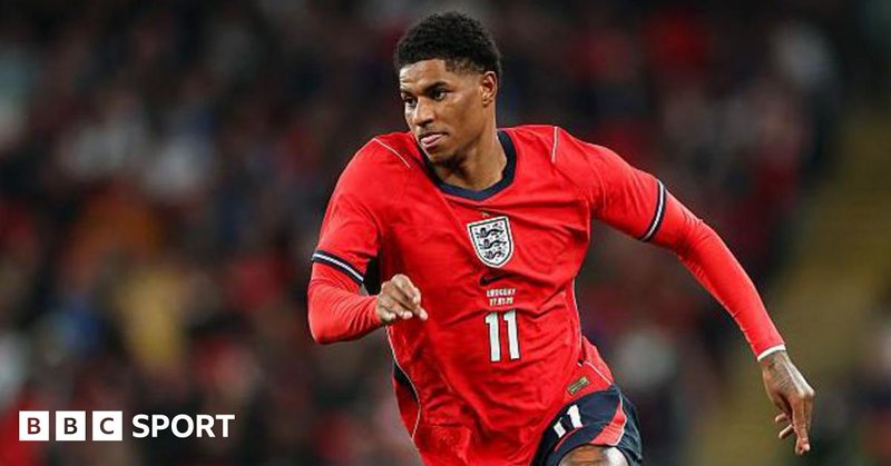 Marcus Rashford at Wembley in England's friendly against Uruguay