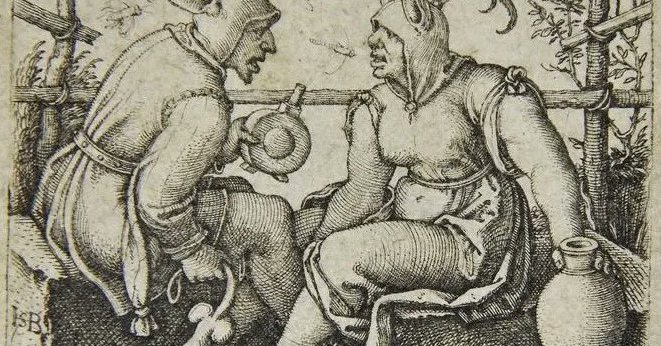 ゼバルト・ベーハム《二人の道化》1541年頃、エングレーヴィング