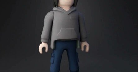3D Model: minifigure with gray hoodie blue jeans and black shoes from image to 3D, by creator with Tripo Al, the best 3D Model Generator