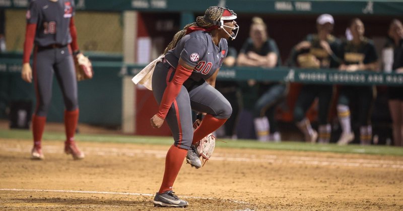 Vic Moten (00) stomps and celebrates after a strikeout vs. North Dakota State (March 28, 2026)