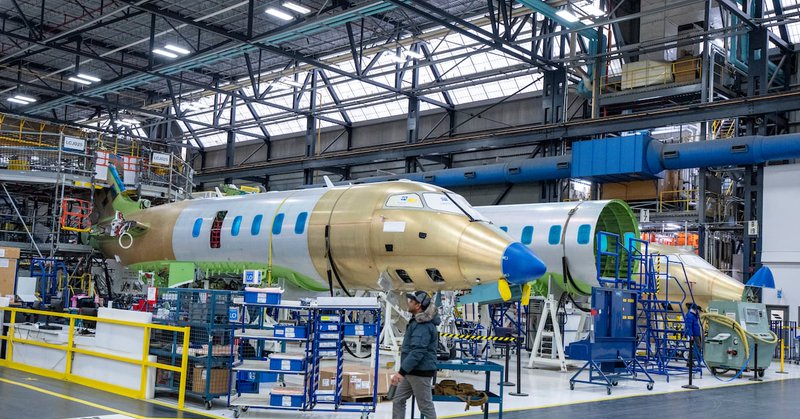 Canadian jet maker Bombardier's Challenger jet manufacturing facility is seen in Dorval, Que., on Thursday, Jan. 15, 2026. THE CANADIAN PRESS/Christinne Muschi