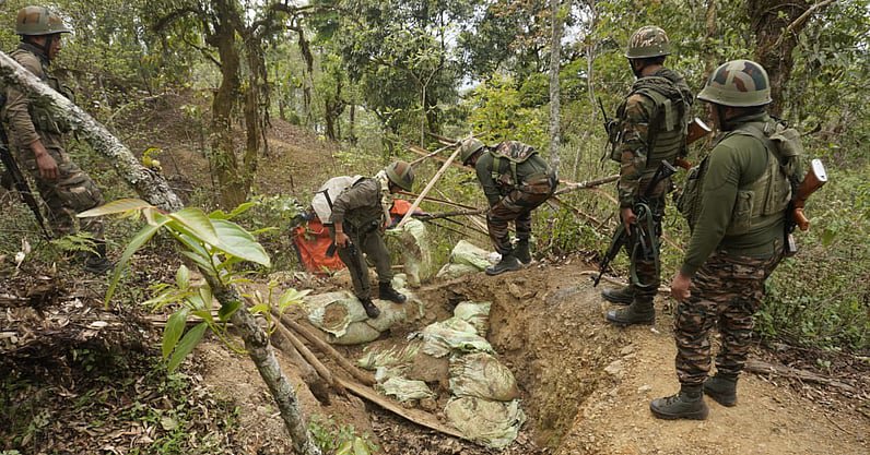 File photo of security forces conducting a search operation in Manipur