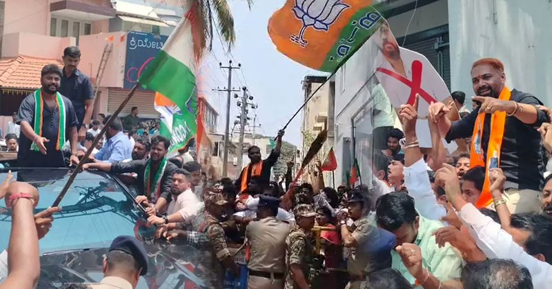 ದಾವಣಗೆರೆ: ಪ್ರದೀಪ್ ಈಶ್ವರ್ ವಿರುದ್ಧ ಬಿಜೆಪಿ ಕಾರ್ಯಕರ್ತರ ಆಕ್ರೋಶ; ಚಪ್ಪಲಿ-ಪೂರಕೆ ಪ್ರದರ್ಶನ