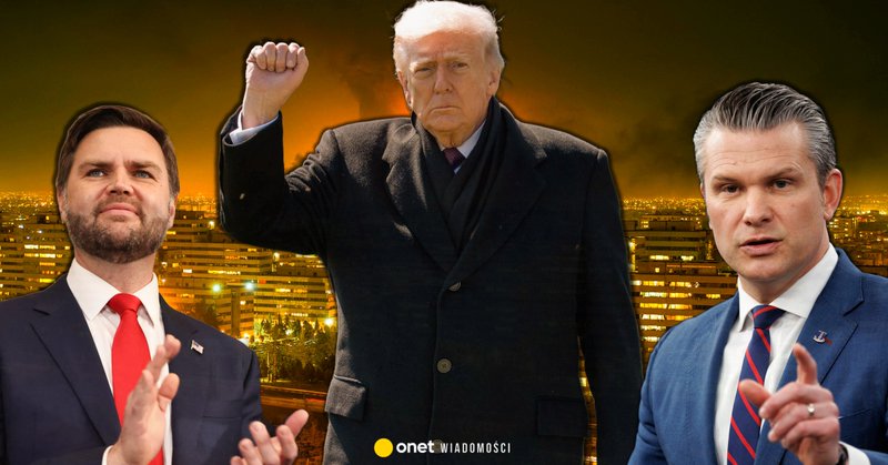 Od lewej: wiceprezydent USA J.D. Vance, Donald Trump i sekretarz wojny Pete Hegseth