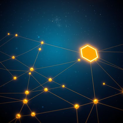 Visualization of the Solana blockchain network for a long-term price forecast and technical analysis article.