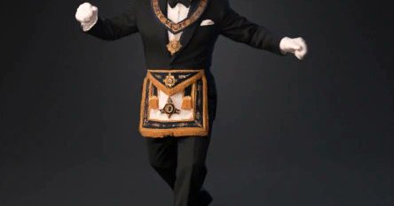 3D Model: man wearing masonic ceremonial regalia with ornate blue gold apron and from image to 3D, by creator with Tripo Al, the best 3D Model Generator