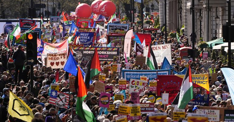 The Together Alliance march in London. Pic: PA