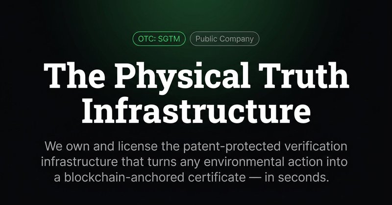 SGTM — The Physical Truth Infrastructure