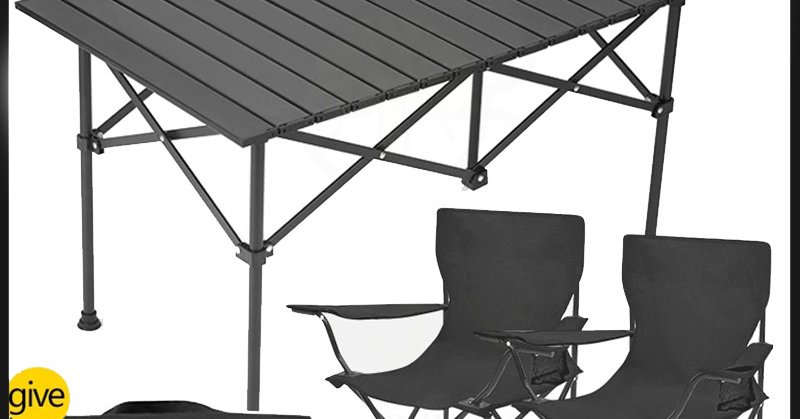 【COD】(Black 5-piece set) Set Folding table and chair Camping Chair...