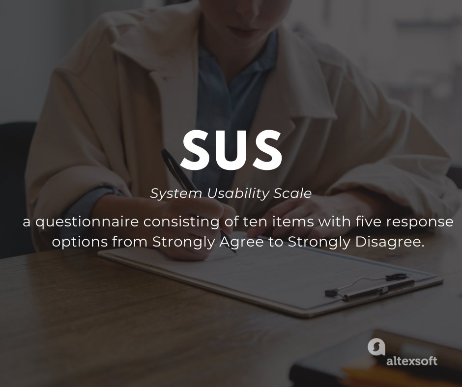 System Usability Scale (SUS) — a questionnaire consisting of ten items with five response options from Strongly Agree to Strongly Disagree.