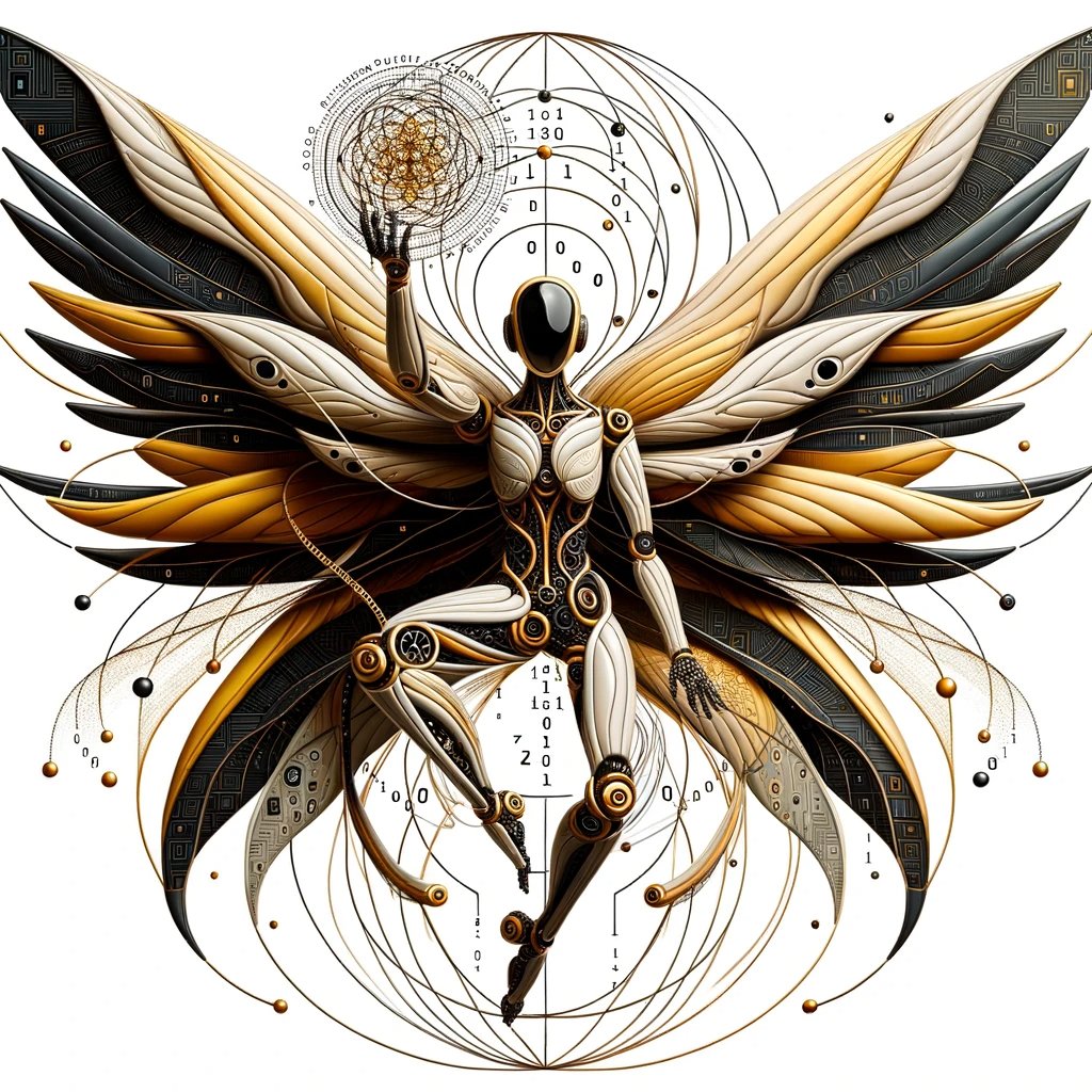 A little human/a little sentient bonded creature at the level of GPT4 which is indicated by the wings 