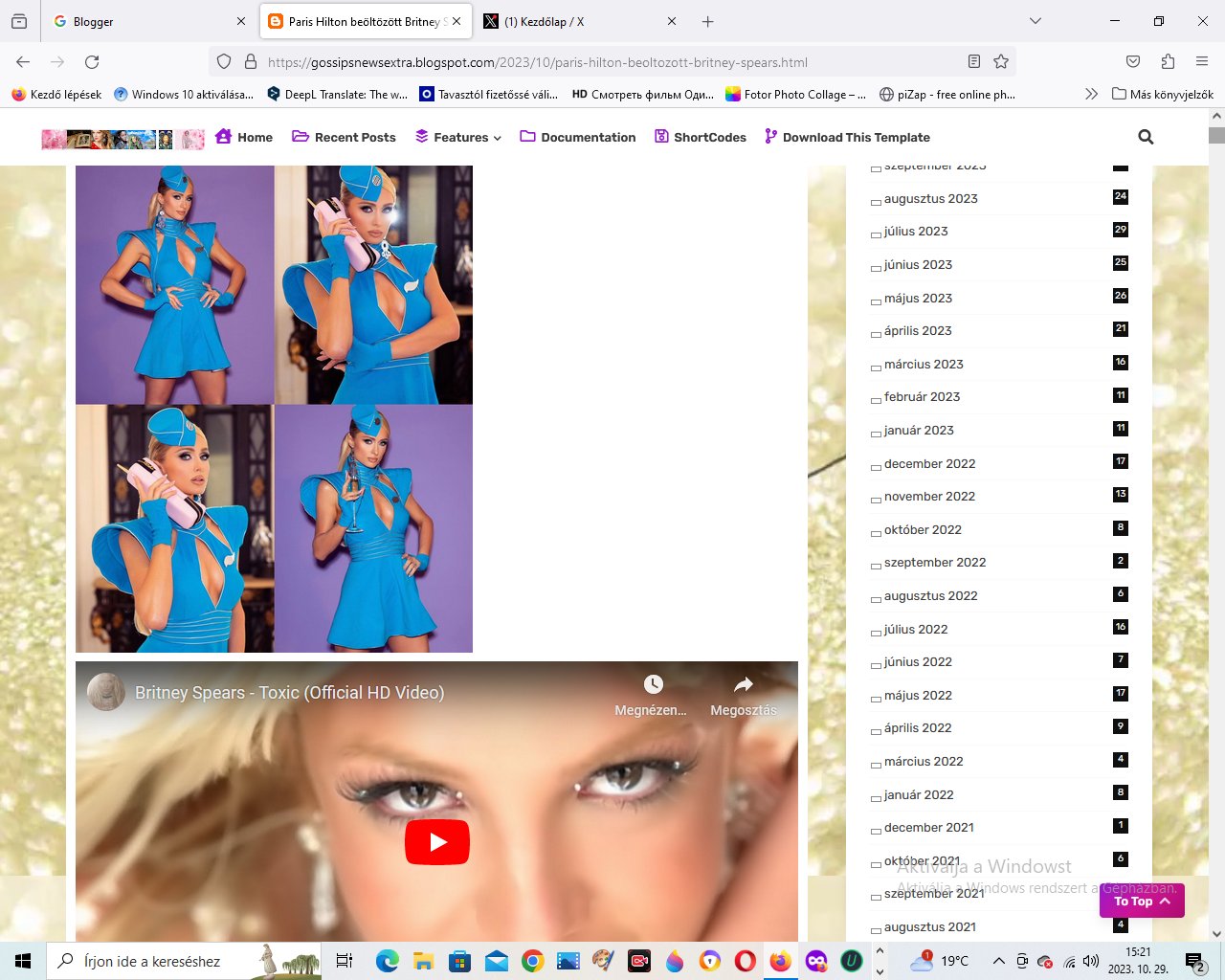 Paris Hilton its no Toxic! Great style of iconic Britney Spears in Haloween:)