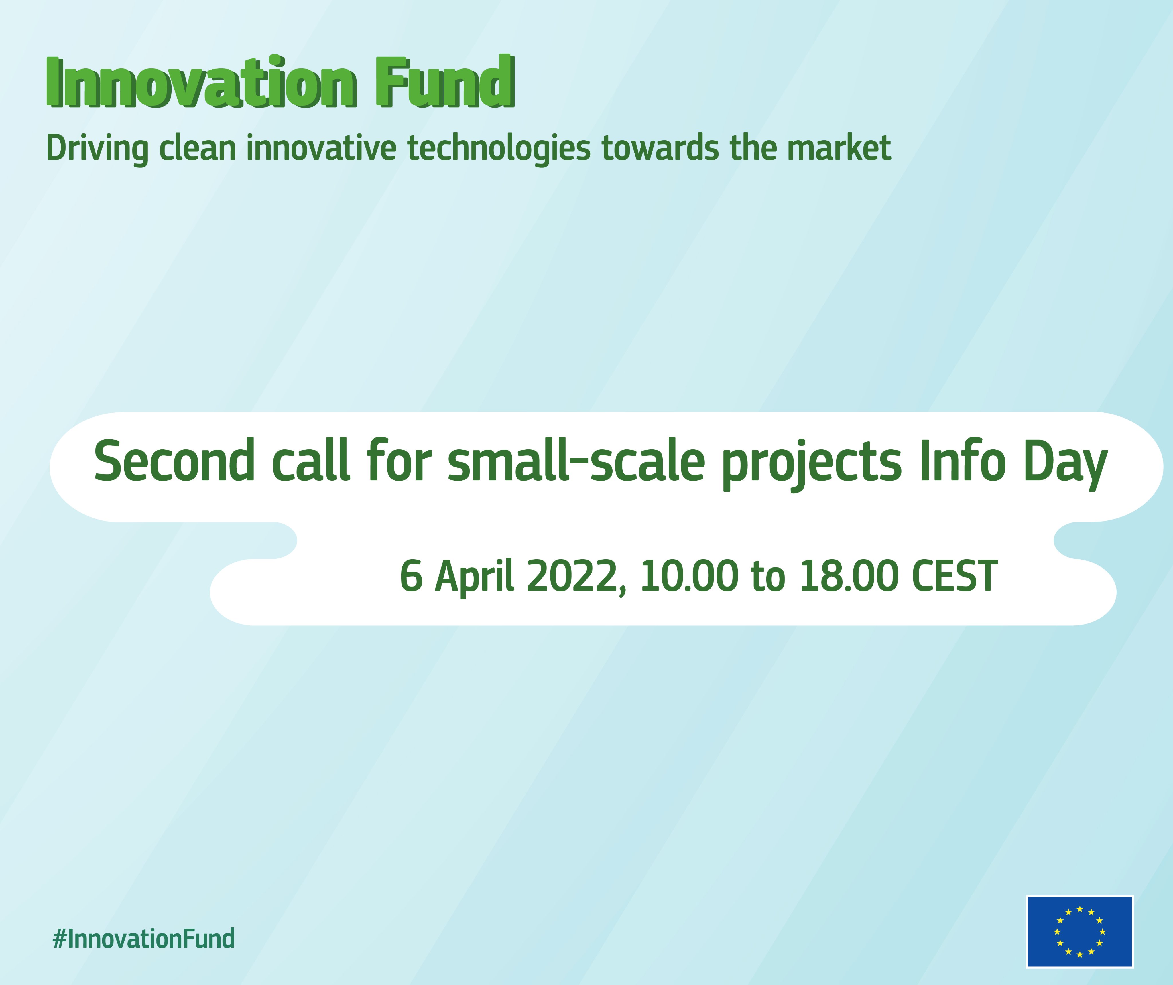 Join the Innovation Fund Info Day on the second call for small-scale projects on 6 April 2022