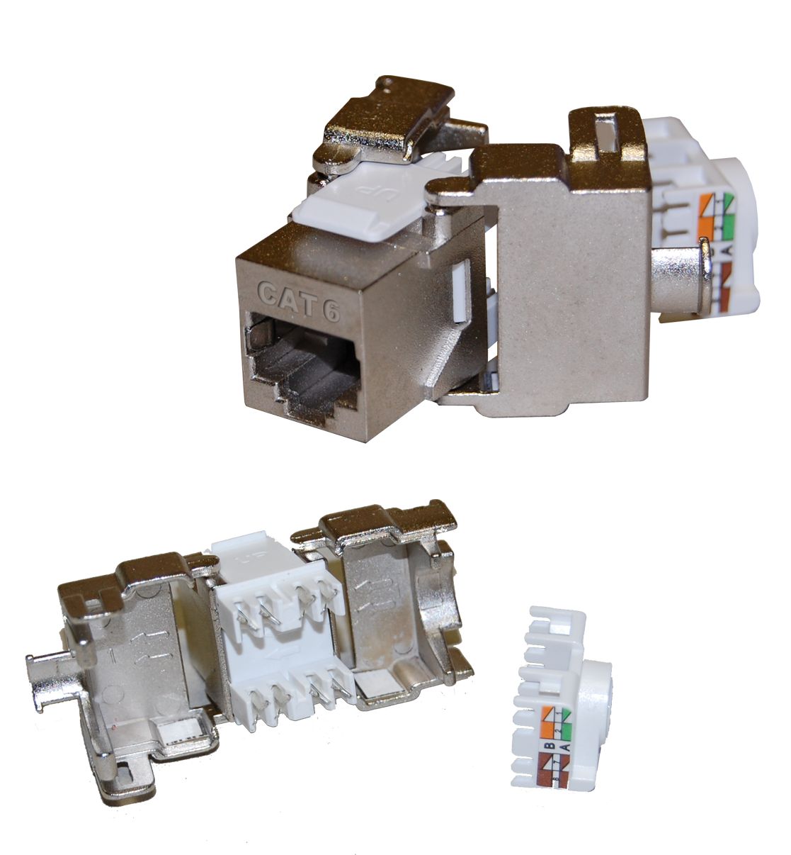 Gniazdo RJ45 STP kat.6 beznarzędziowe. Moduł keystone ekranowany klasa E.