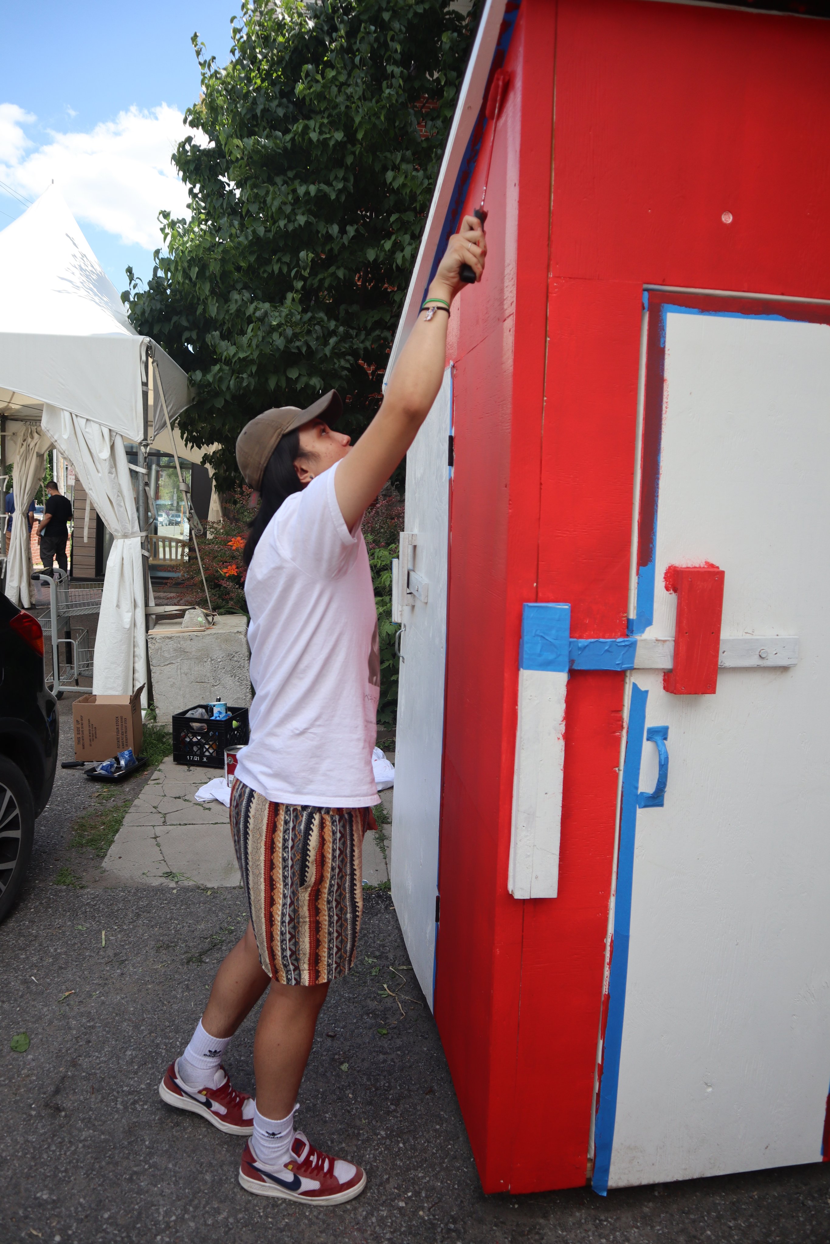 Owen painting the pantry