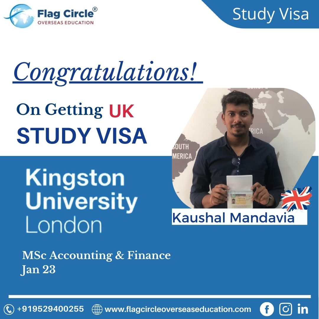 ๐ซCongratulations Kaushal Mandavia on getting your UK study visa approved!! All the very best for your education at one of the reputed universities in the UK. ๐๐๐
Flag Circle Overseas Education Study Abroad Consultancy provides free overseas education consultancy services to students. ๐๐๐
If you are planning to go abroad for higher studies or need free education counselling for study abroad, we would love to help you out. We offer a free consultation with our experts, who will guide you through the process.
Our expert advisors can help you choose courses, universities, visas, scholarships, and much more.
Contact us for a free consultation to get started on your journey to study abroad. โ๏ธโ๏ธ
You can approach @flagcircleoverseaseducation through DMS, call on ๐+91 95294 00255, or email๐งflagcircleoverseaseducation@gmail.com
#studyabroad #studyinu #unitedkingdom #studyinlondon #london #abroadstudy #mumbai #student #studyvisa #ukstudyvisa #ukstudy #kingstonuniversity
