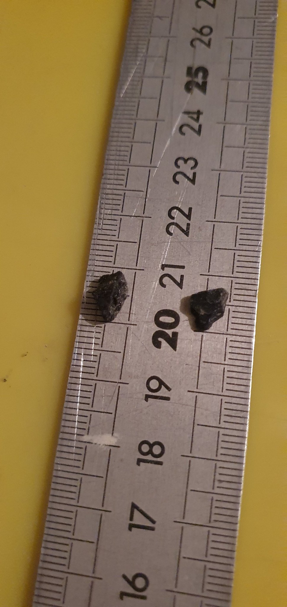 Deux cailloux d'environ 1 cm qui étaient dans le pneu 