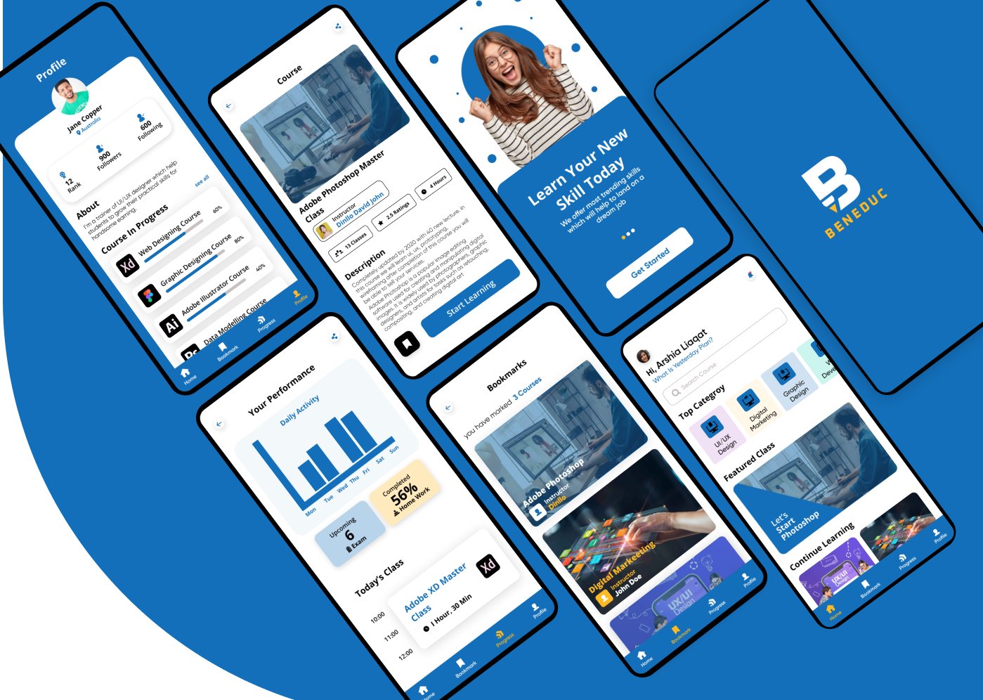 Beneduc e-learning mobile application allows users to access educational content and resources from anywhere, at any time, as long as they have an internet connection. This makes it easy for users to fit learning into their busy schedules.