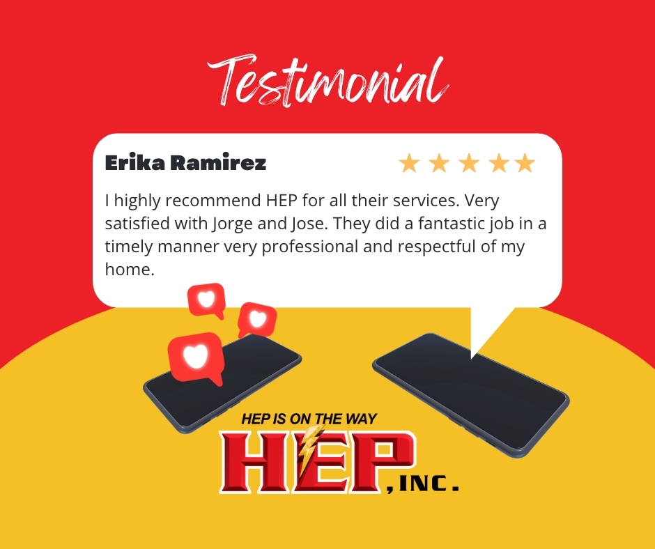 A HEP, Inc. poster of a testimonial from another satisfied customer!